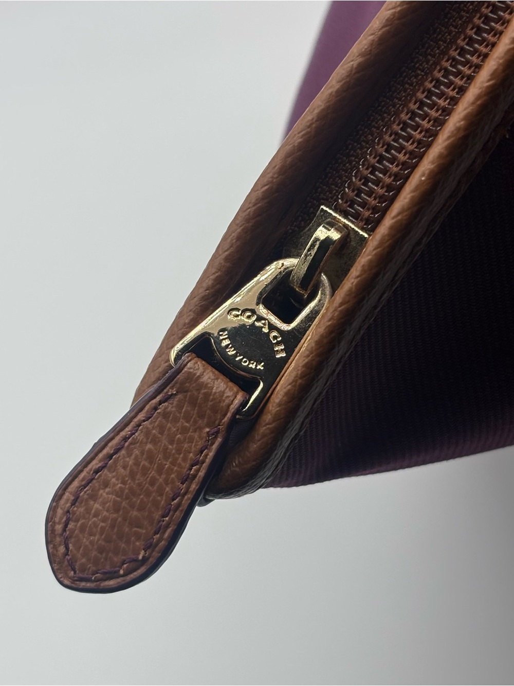 Coach Sawyer Plum Canvas & Leather Tote Bag Gold Hardware Charm F37237 G9075 - Picture 16 of 16